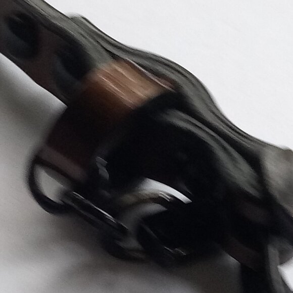 Burberry Leather Wrap Bracelet black bronze made in Italy - Picture 5 of 6